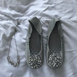 Glittery Nine West prom flats size 6